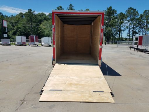 7x14 TA Trailer - Red, Ramp, Side Door, Extra Height, Side Vents