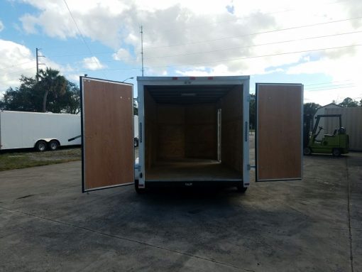 7x14 TA Trailer - White, Barn Doors, Side Door, Extra Height