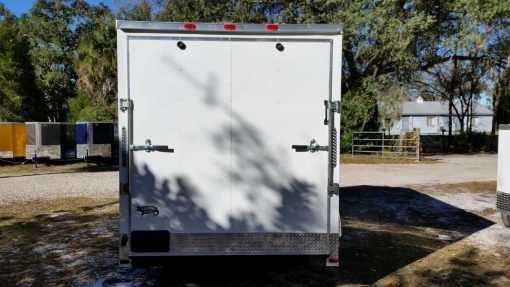 7x14 TA Trailer - White, Ramp, Side Door, Extra Height, ATP Wrap