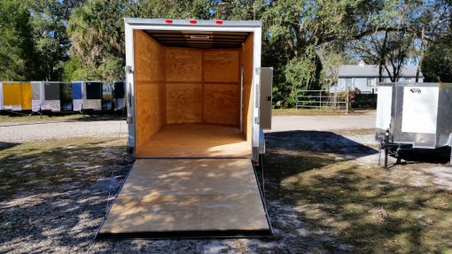 7x14 TA Trailer - White, Ramp, Side Door, Extra Height, ATP Wrap