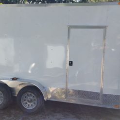 7x14 TA Trailer - White, Ramp, Side Door, Extra Height, ATP Wrap