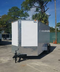 7x14 TA Trailer - White, Ramp, Side Door, Extra Height