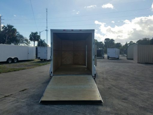 7x14 TA Trailer - White, Ramp, Side Door, Extra Height