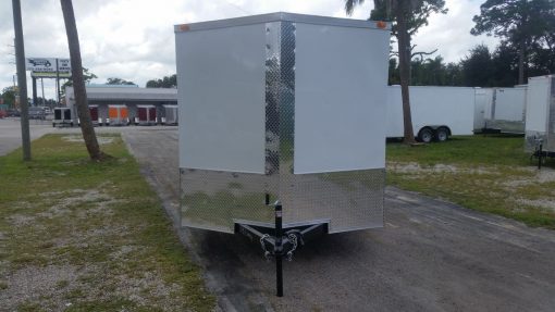 7x14 TA Trailer - White, Ramp, Side Door, Extra Height, Side Vents