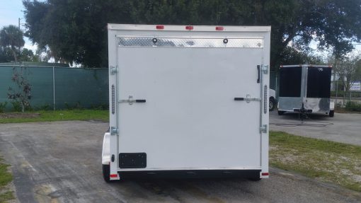 7x14 TA Trailer - White, Ramp, Side Door, Extra Height, Side Vents