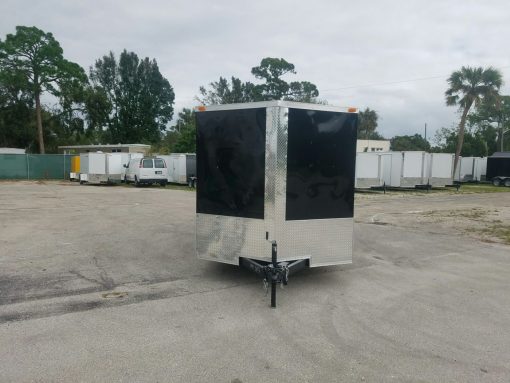 7x16 TA Trailer - Black, Barn Doors, Side Door, Extra Height