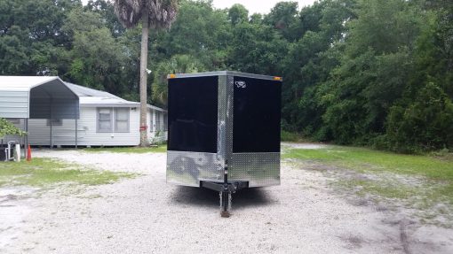 7x16 TA Trailer - Black, Ramp, Side Door, Extra Height