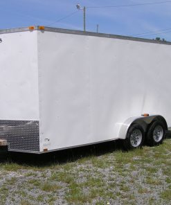 7x16 TA Trailer - White, Ramp, Side Door, Extra Height