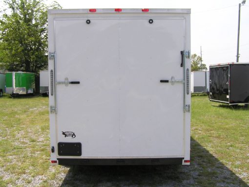 7x16 TA Trailer - White, Ramp, Side Door, Extra Height