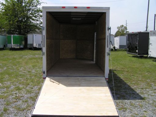 7x16 TA Trailer - White, Ramp, Side Door, Extra Height