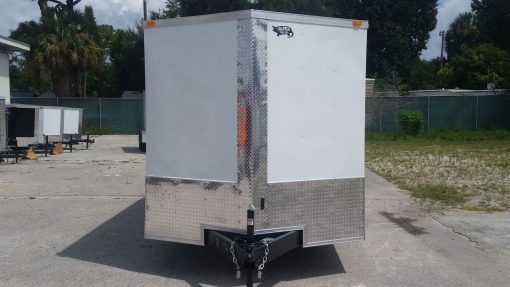 7x18 TA Trailer - White, Ramp, Side Door, Extra Height