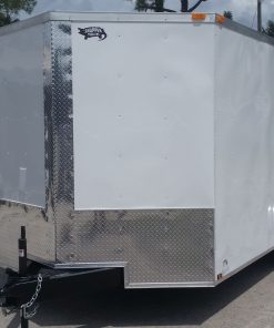 7x18 TA Trailer - White, Ramp, Side Door, Extra Height