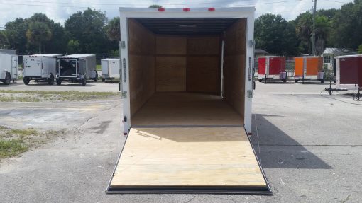 7x18 TA Trailer - White, Ramp, Side Door, Extra Height