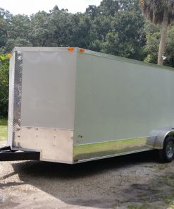 7x20 TA Trailer - White, Ramp, Side Door, Extra Height, ATP Wrap