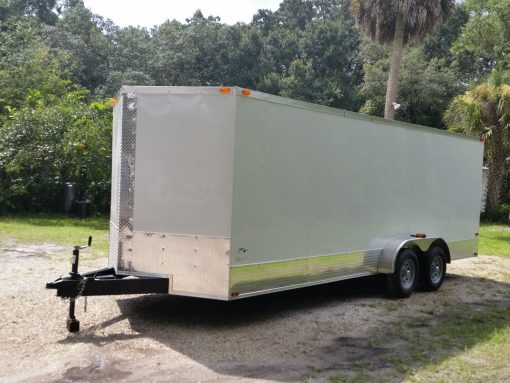 7x20 TA Trailer - White, Ramp, Side Door, Extra Height, ATP Wrap