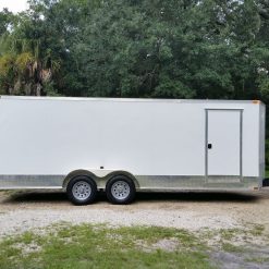 7x20 TA Trailer - White, Ramp, Side Door, Extra Height, ATP Wrap