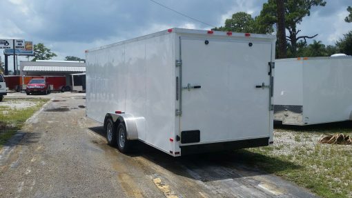 7x20 TA Trailer - White, Ramp, Side Door, Extra Height