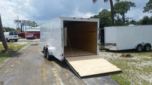 7x20 TA Trailer - White, Ramp, Side Door, Extra Height