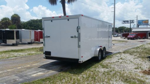 7x20 TA Trailer - White, Ramp, Side Door, Extra Height