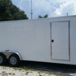 7x20 TA Trailer - White, Ramp, Side Door, Extra Height