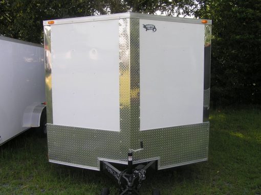 8.5x12 TA Trailer - White, Ramp, Side Door, and D-Rings