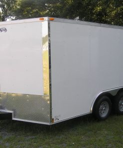 8.5x12 TA Trailer - White, Ramp, Side Door, and D-Rings