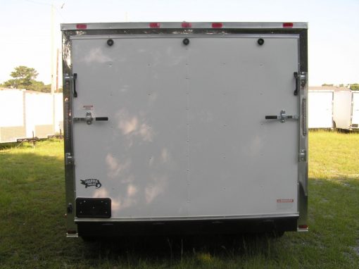 8.5x12 TA Trailer - White, Ramp, Side Door, and D-Rings