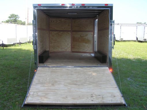 8.5x12 TA Trailer - White, Ramp, Side Door, and D-Rings