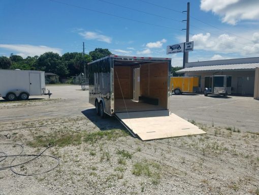 8.5x14 TA Trailer - Black, Ramp, Side Door, and D-Rings