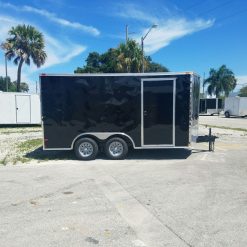 8.5x14 TA Trailer - Black, Ramp, Side Door, and D-Rings