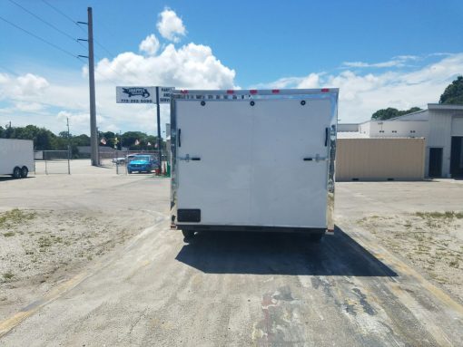 8.5x14 TA Trailer - White, Ramp, Side Door, and D-Rings