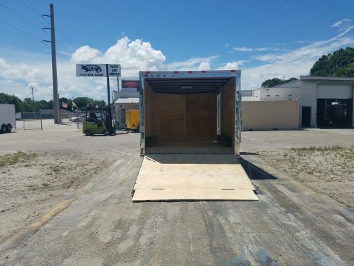 8.5x14 TA Trailer - White, Ramp, Side Door, and D-Rings