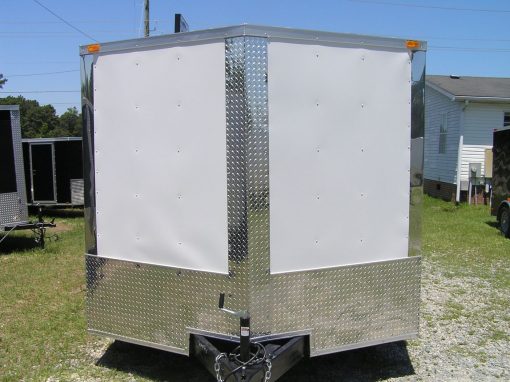 8.5x14 TA Trailer - White, Ramp, Side Door, and D-Rings