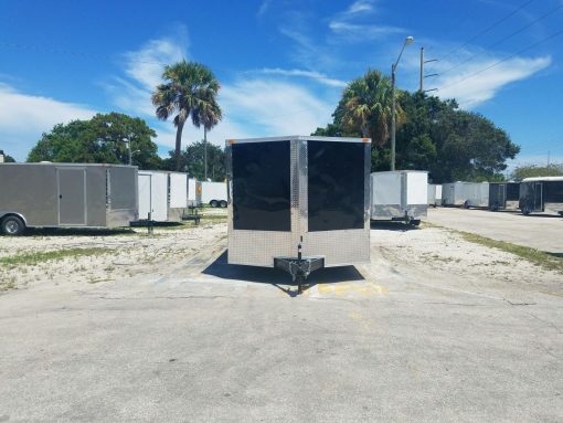 8.5x16 TA Trailer - Black, Ramp, Side Door, and D-Rings