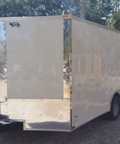 8.5x16 TA Trailer - White, Ramp, Side Door, and D-Rings