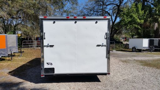 8.5x16 TA Trailer - White, Ramp, Side Door, and D-Rings