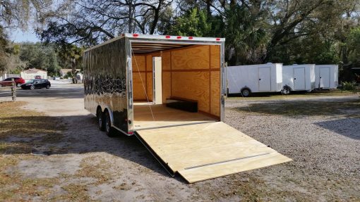 8.5x18 TA Trailer - Black, Ramp, Side Door, and D-Rings