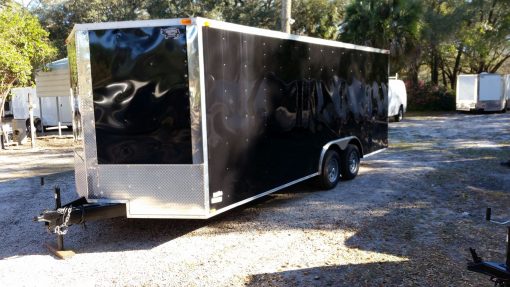 8.5x20 TA Trailer - Black, Ramp, Side Door, and D-Rings