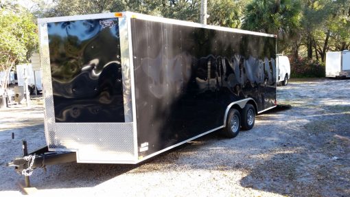 8.5x20 TA Trailer - Black, Ramp, Side Door, and D-Rings