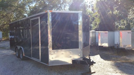 8.5x20 TA Trailer - Black, Ramp, Side Door, and D-Rings