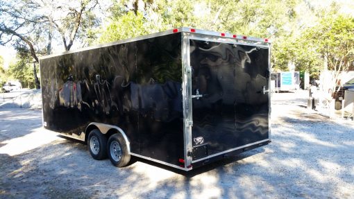 8.5x20 TA Trailer - Black, Ramp, Side Door, and D-Rings