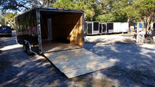 8.5x20 TA Trailer - Black, Ramp, Side Door, and D-Rings