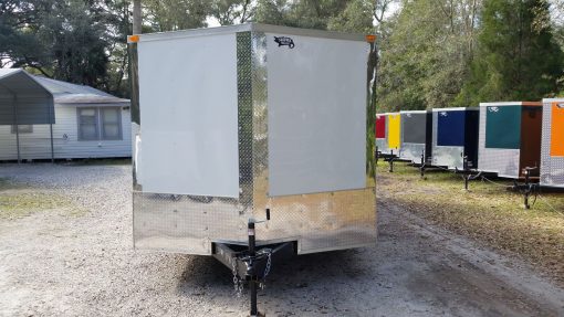 8.5x20 TA Trailer - White, Ramp, Side Door, and D-Rings