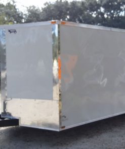 8.5x20 TA Trailer - White, Ramp, Side Door, and D-Rings