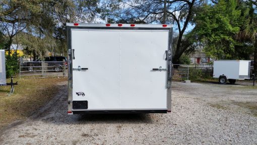 8.5x20 TA Trailer - White, Ramp, Side Door, and D-Rings