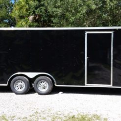 8.5x20 TA Trailer - Black, Ramp, Side Door, D-Rings, 5K Axles, and Radials