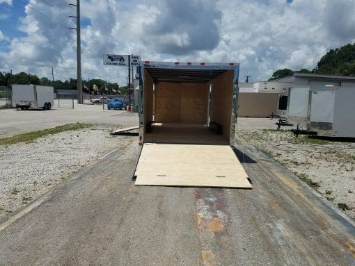 8.5x20 TA Trailer - Pewter, Ramp, Side Door, D-Rings, 5K Axles, Radials, Side Ramp