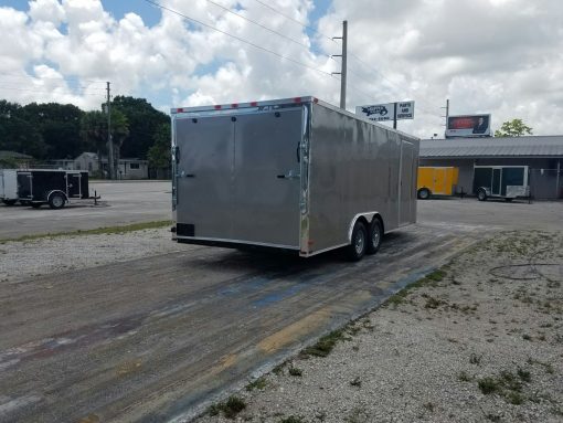 8.5x20 TA Trailer - Pewter, Ramp, Side Door, D-Rings, 5K Axles, Radials, Side Ramp