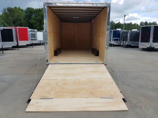 8.5x20 TA Trailer - Pewter, Heavy Duty Ramp, Side Door, D-Rings, 5K Axles, Extra Height