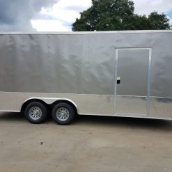 8.5x20 TA Trailer - Pewter, Heavy Duty Ramp, Side Door, D-Rings, 5K Axles, Extra Height